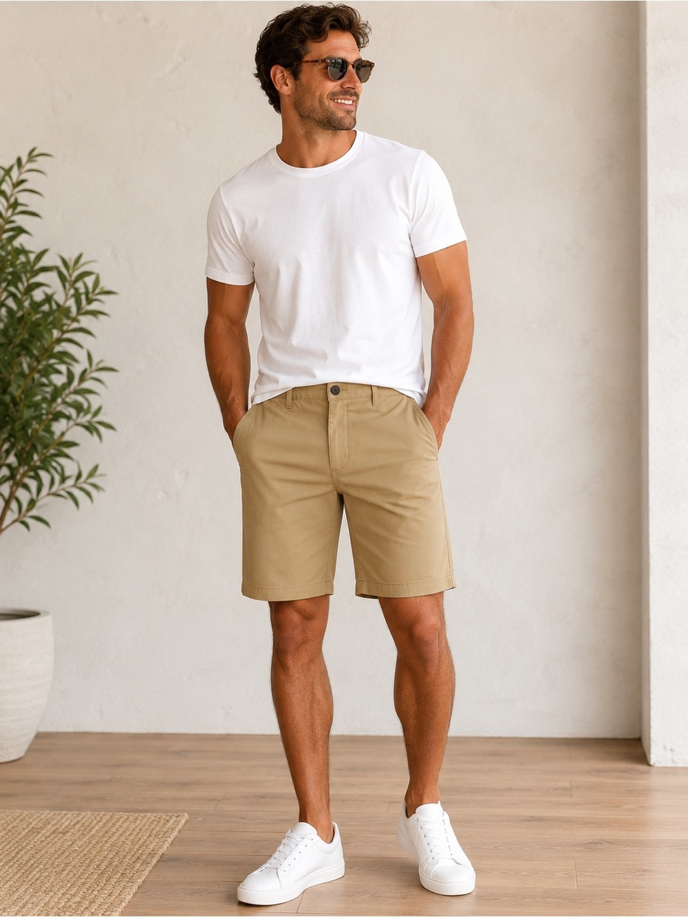 JACHS PERFORMANCE SHORTS KHAKI SIZE 36 ZIPPER POCKET NWT